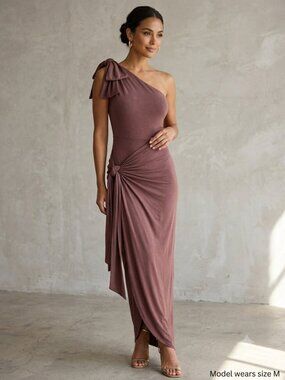 NWT JLUXLABEL Chocolate Side Tie Dress (M)